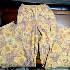 Yoga Democracy Flower Power wide leg trouser pants size XS